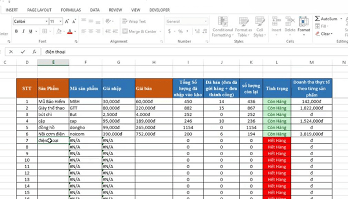 Cách tạo file quản lý bán hàng bằng Excel mới nhất