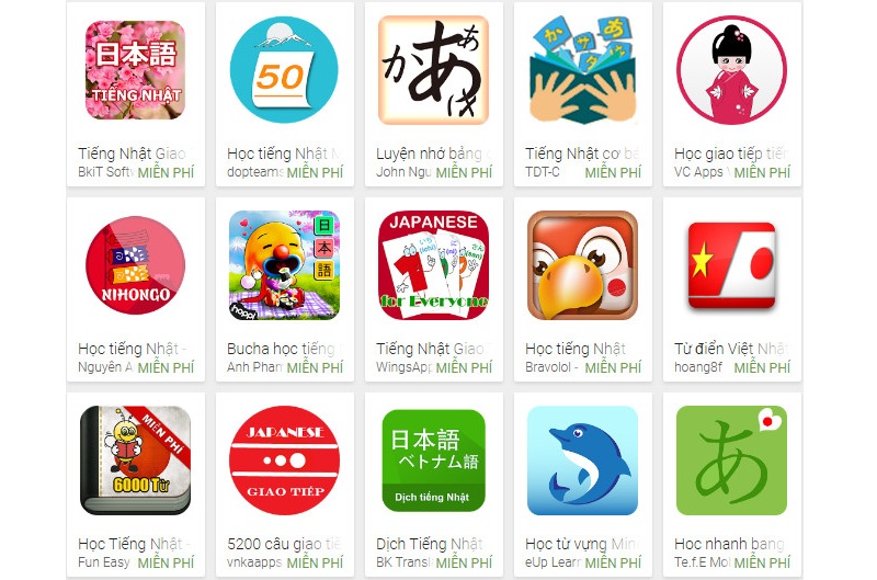 các app học tiếng nhật